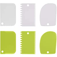 OUNONA Rascador de masa de plástico para masa- para decoración de tartas- 6 piezas